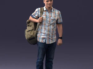 000176 Man with Backpack 0824 3dp 3D Print Model