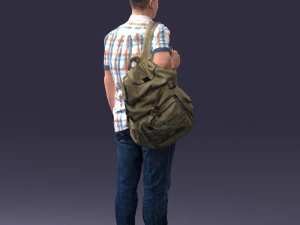 000176 Man with Backpack 0824 3dp 3D Print Model