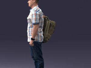 000176 Man with Backpack 0824 3dp 3D Print Model