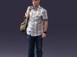 000176 Man with Backpack 0824 3dp 3D Print Model