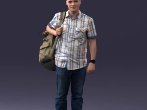 000176 Man with Backpack 0824 3dp 3D Print Model