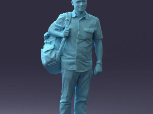 000176 Man with Backpack 0824 3dp 3D Print Model