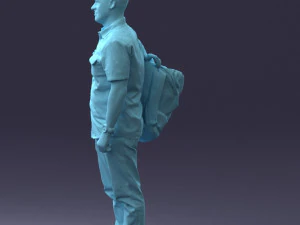 000176 Man with Backpack 0824 3dp 3D Print Model