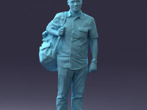000176 Man with Backpack 0824 3dp 3D Print Model