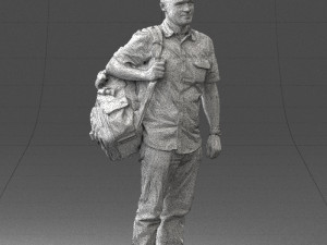 man with bag 0824-3 3d print ready 3D Print Model