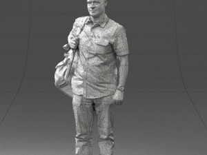 man with bag 0824-3 3d print ready 3D Print Model