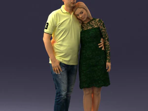 000180 Couple Standing Together 0907 3D Model