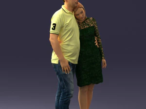 000180 Couple Standing Together 0907 3D Model