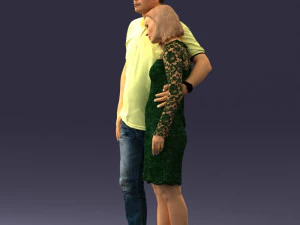 000180 Couple Standing Together 0907 3D Model
