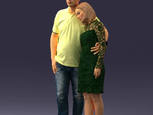 000180 Couple Standing Together 0907 3D Model