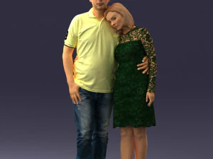 000180 Couple Standing Together 0907 3D Model