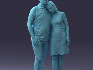 000180 Couple Standing Together 0907 3D Model