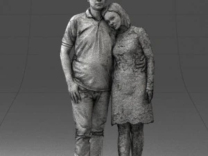 000180 Couple Standing Together 0907 3D Model