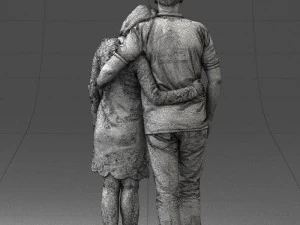 000180 Couple Standing Together 0907 3D Model
