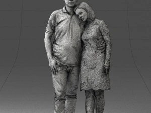 000180 Couple Standing Together 0907 3D Model