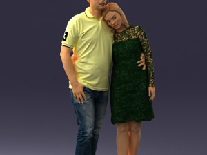 000180 Couple Standing Together 0907 3dp Modelo de Impressão 3D