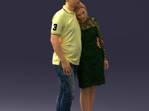 000180 Couple Standing Together 0907 3dp Modelo de Impressão 3D