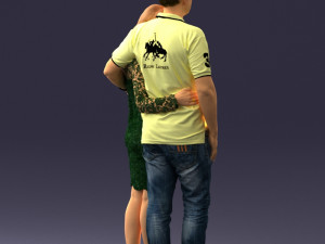 000180 Couple Standing Together 0907 3dp Modelo de Impressão 3D