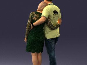000180 Couple Standing Together 0907 3dp Modelo de Impressão 3D