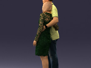 000180 Couple Standing Together 0907 3dp Modelo de Impressão 3D