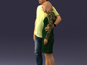 000180 Couple Standing Together 0907 3dp Modelo de Impressão 3D