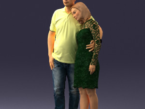 000180 Couple Standing Together 0907 3dp Modelo de Impressão 3D