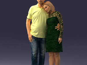 000180 Couple Standing Together 0907 3dp Modelo de Impressão 3D