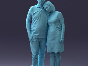000180 Couple Standing Together 0907 3dp Modelo de Impressão 3D