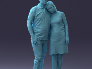 000180 Couple Standing Together 0907 3dp Modelo de Impressão 3D