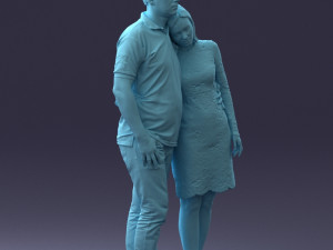 000180 Couple Standing Together 0907 3dp Modelo de Impressão 3D