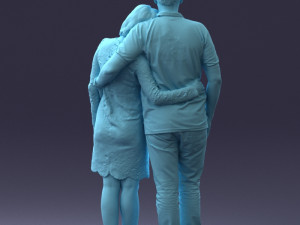 000180 Couple Standing Together 0907 3dp Modelo de Impressão 3D