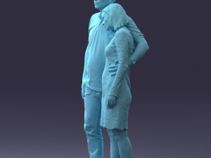 000180 Couple Standing Together 0907 3dp Modelo de Impressão 3D