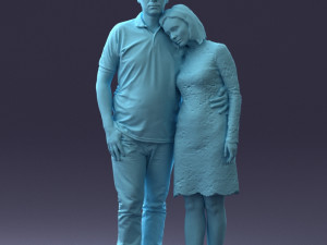 000180 Couple Standing Together 0907 3dp Modelo de Impressão 3D
