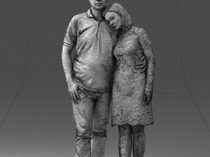 000180 Couple Standing Together 0907 3dp Modelo de Impressão 3D