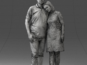 000180 Couple Standing Together 0907 3dp Modelo de Impressão 3D