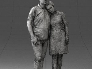 000180 Couple Standing Together 0907 3dp Modelo de Impressão 3D