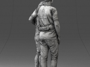 000180 Couple Standing Together 0907 3dp Modelo de Impressão 3D