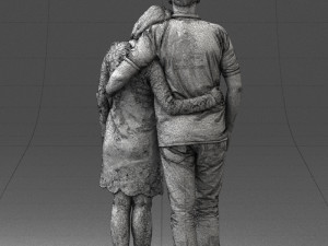 000180 Couple Standing Together 0907 3dp Modelo de Impressão 3D