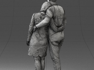 000180 Couple Standing Together 0907 3dp Modelo de Impressão 3D