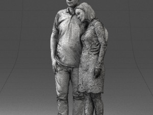000180 Couple Standing Together 0907 3dp Modelo de Impressão 3D