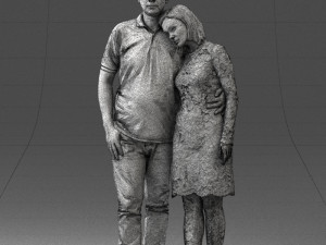 000180 Couple Standing Together 0907 3dp Modelo de Impressão 3D