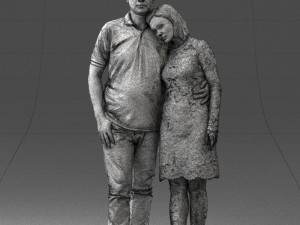000180 Couple Standing Together 0907 3dp Modelo de Impressão 3D