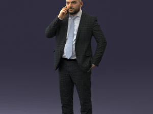 000181 zakenman praten over telefoon 0911 3D Model