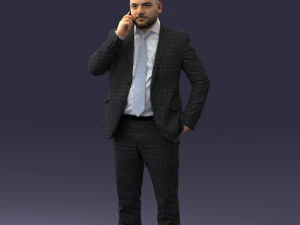 000181 Businessman Talking on Phone 0911 3dp 3D Print Model