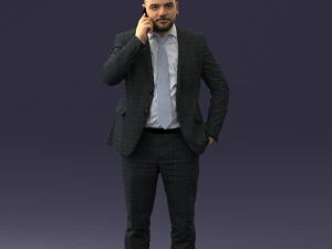 000181 Businessman Talking on Phone 0911 3dp 3D Print Model