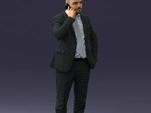 000181 Businessman Talking on Phone 0911 3dp 3D Print Model