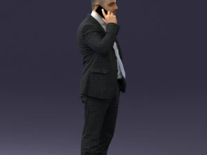 000181 Businessman Talking on Phone 0911 3dp 3D Print Model