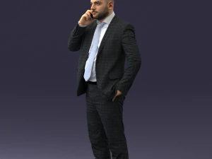 000181 Businessman Talking on Phone 0911 3dp 3D Print Model