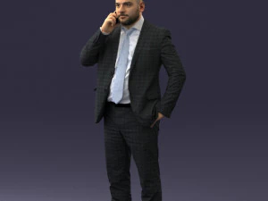 000181 Businessman Talking on Phone 0911 3dp 3D Print Model
