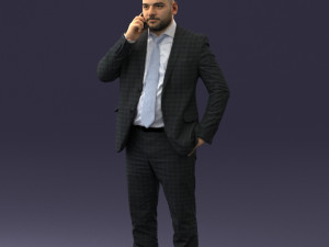 000181 Businessman Talking on Phone 0911 3dp Modelo de impresión 3D